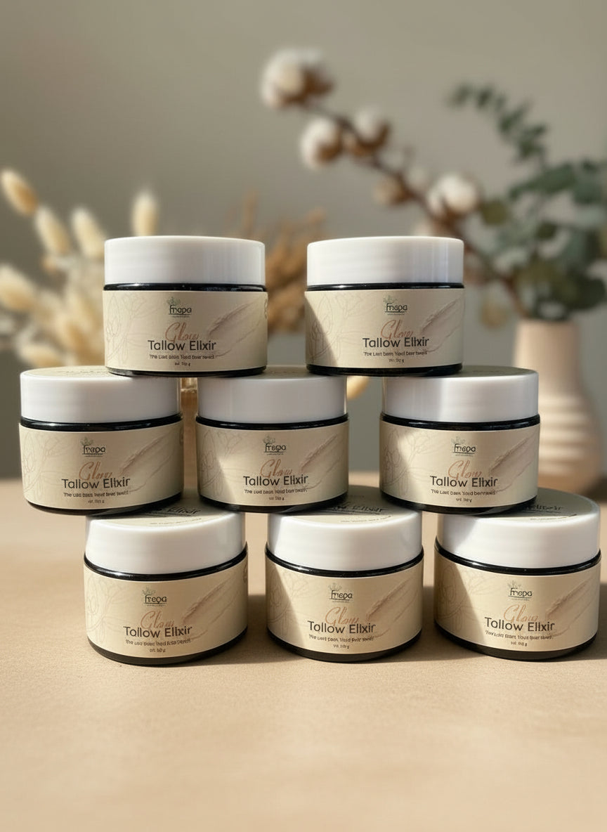 Stack of TALLWO with labels on a wooden surface