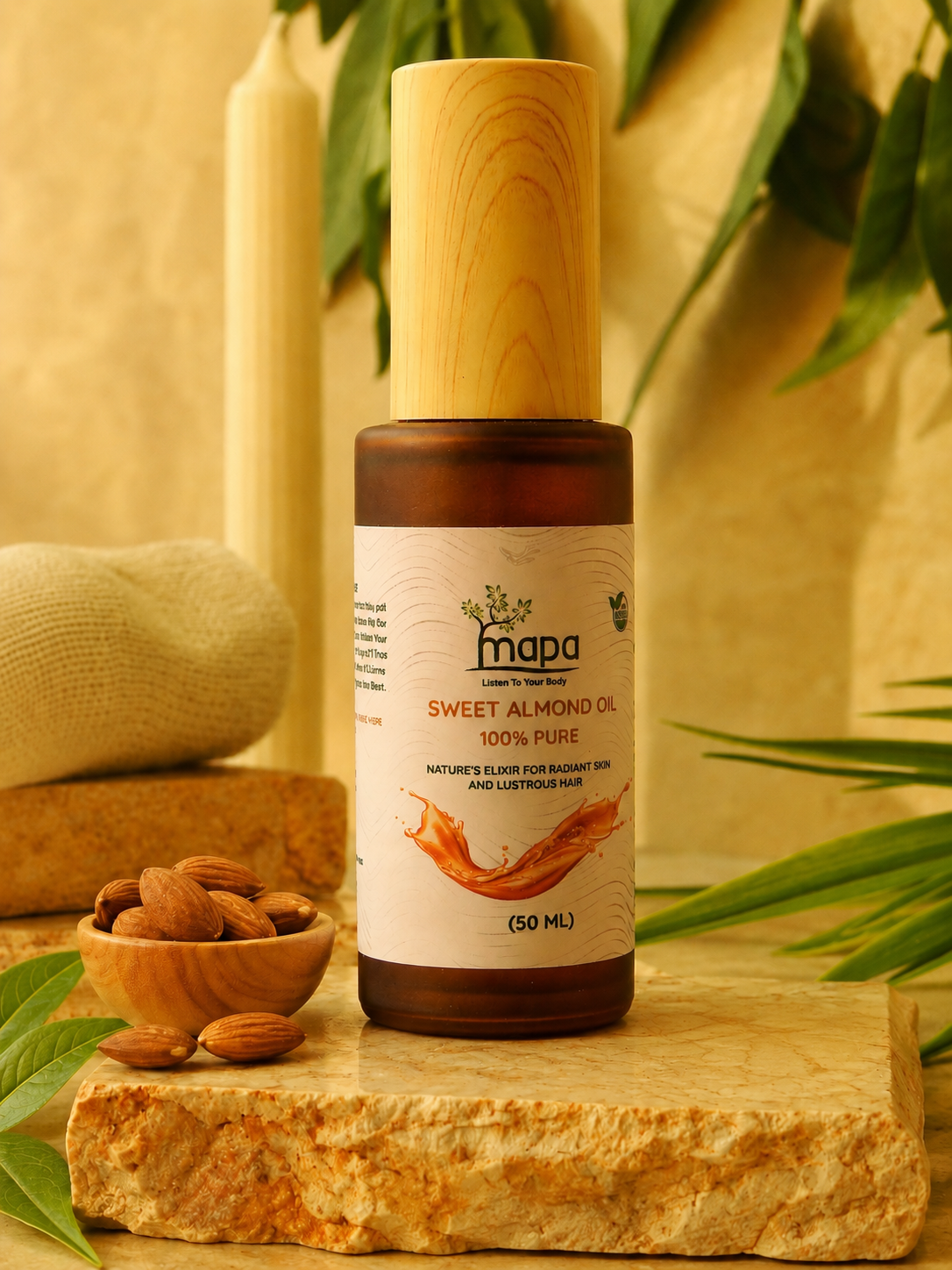 Organic Almond Oil — Vitamin-Rich Glow Oil for Skin & Hair