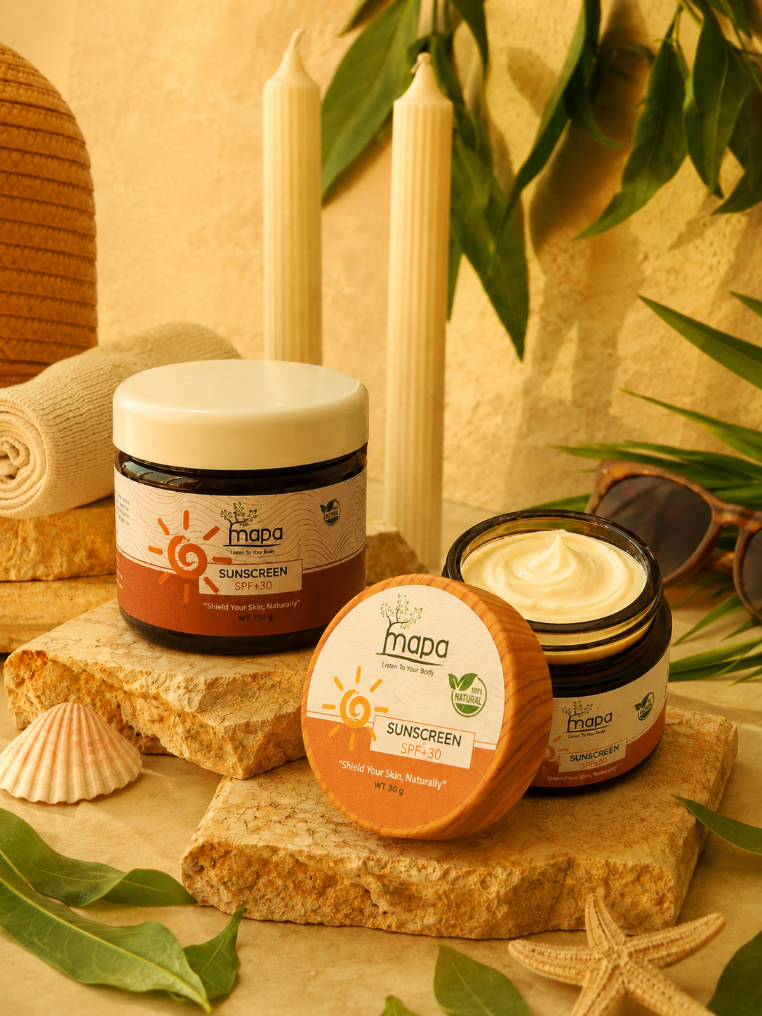 Natural Sunscreen with Thanaka — Broad-Spectrum Sun Protection & Skin Calm